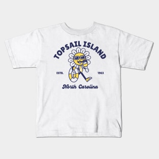 Topsail Island, North Carolina Flower Fun in the Sun Kids T-Shirt